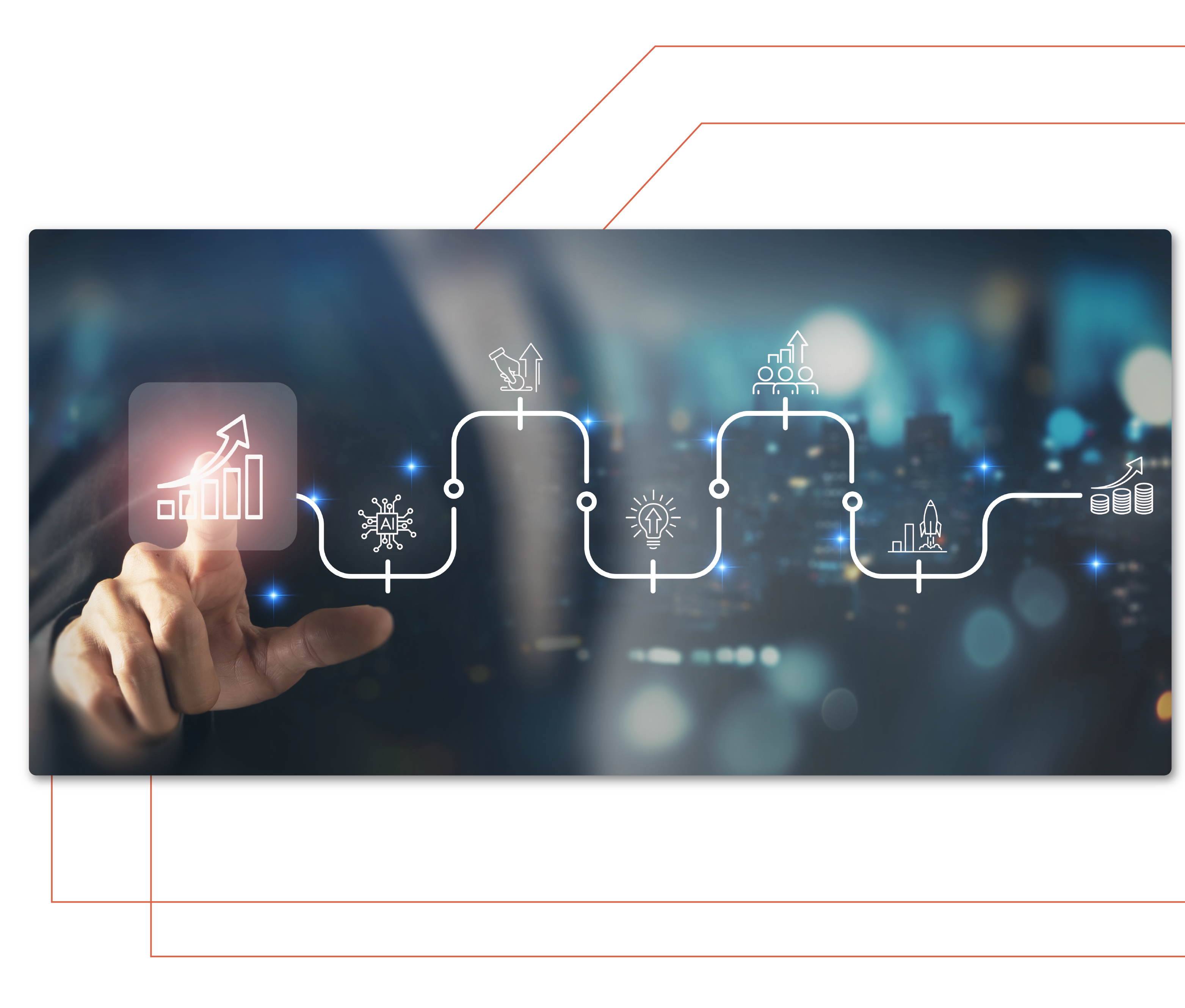 Hand selecting a growth path in an AI-enabled enterprise workflow